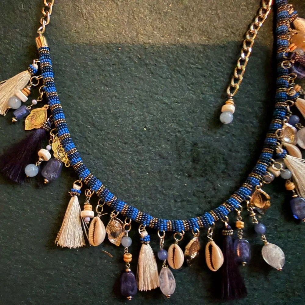 Belt Seashell Beads Chain Belt down by the seashore great detail gorgeous colors